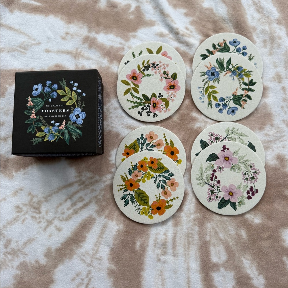Floral Coaster Set of 8 with Box